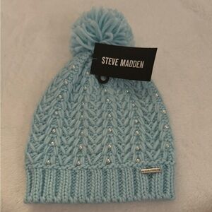 Steve Madden Blue Cable Knit Winter Beanie
